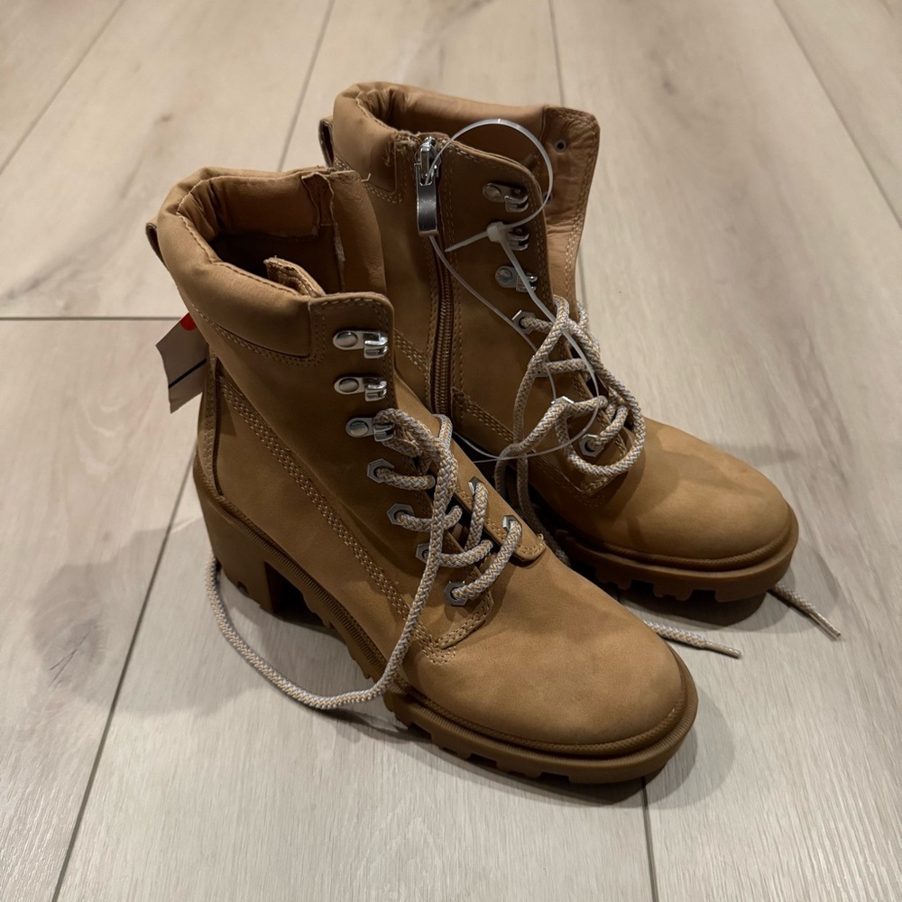 Madden Girl Tan Lace-Up Boots